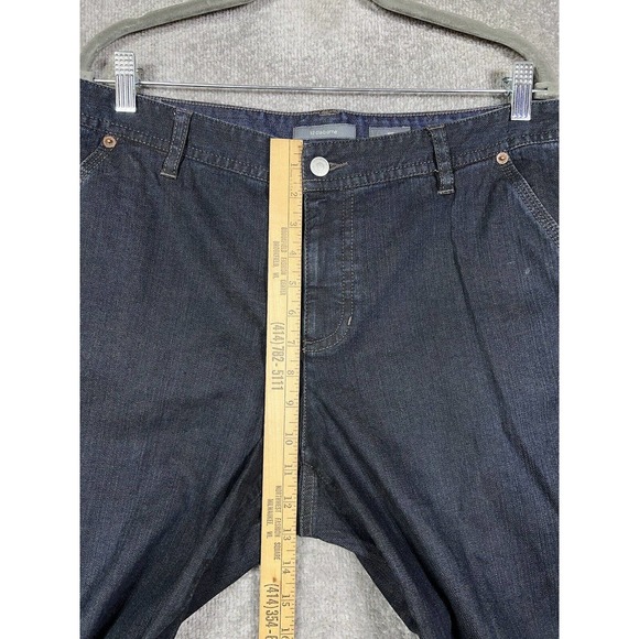 Liz Claiborne Slim Fit Straight Leg Jeans Womens Size 14 Dark Wash Blue Denim - Picture 14 of 16